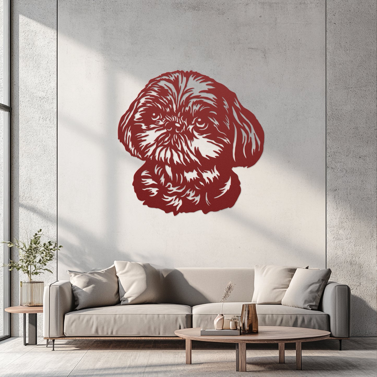 Shih tzu Metal Sign Silhouette