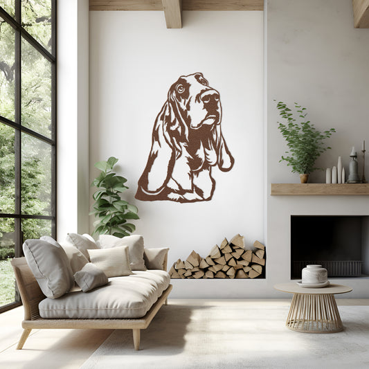 Basset Hound Metal Sign Silhouette