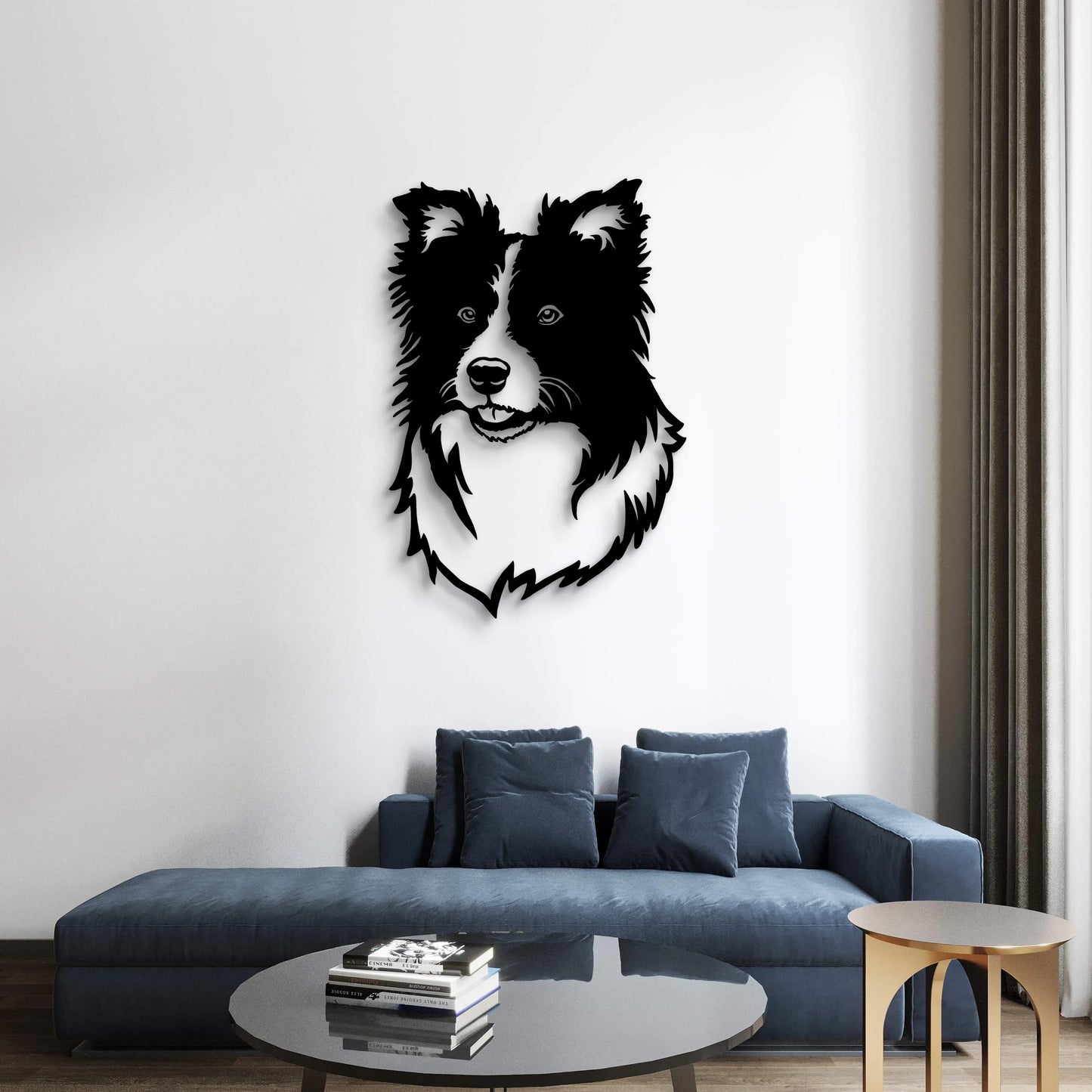 Border Collie Metal Sign Silhouette