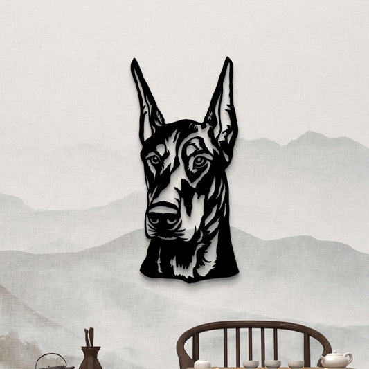 Doberman Metal Sign Silhouette