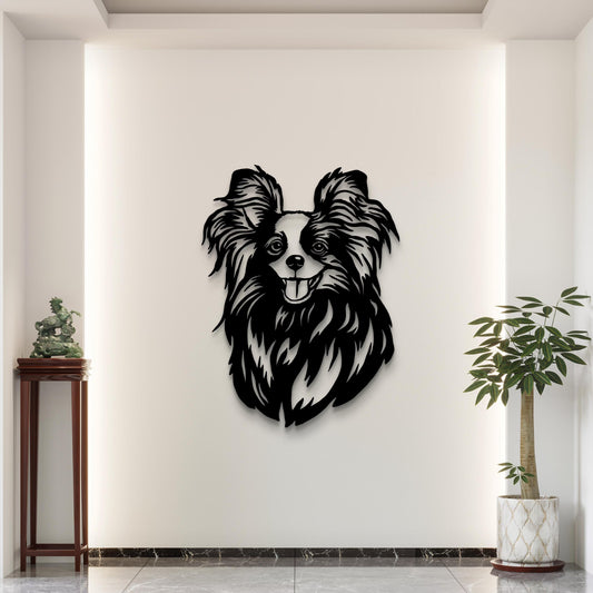 Papillon Metal Sign Silhouette