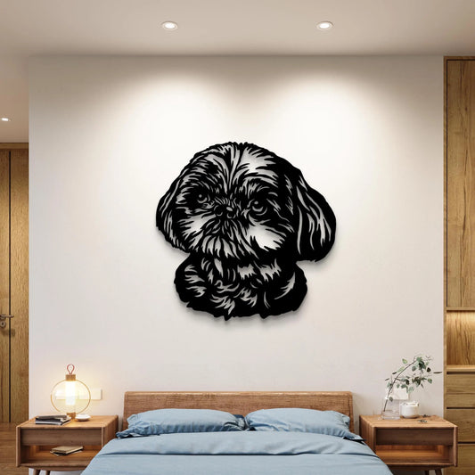 Shih tzu Metal Sign Silhouette