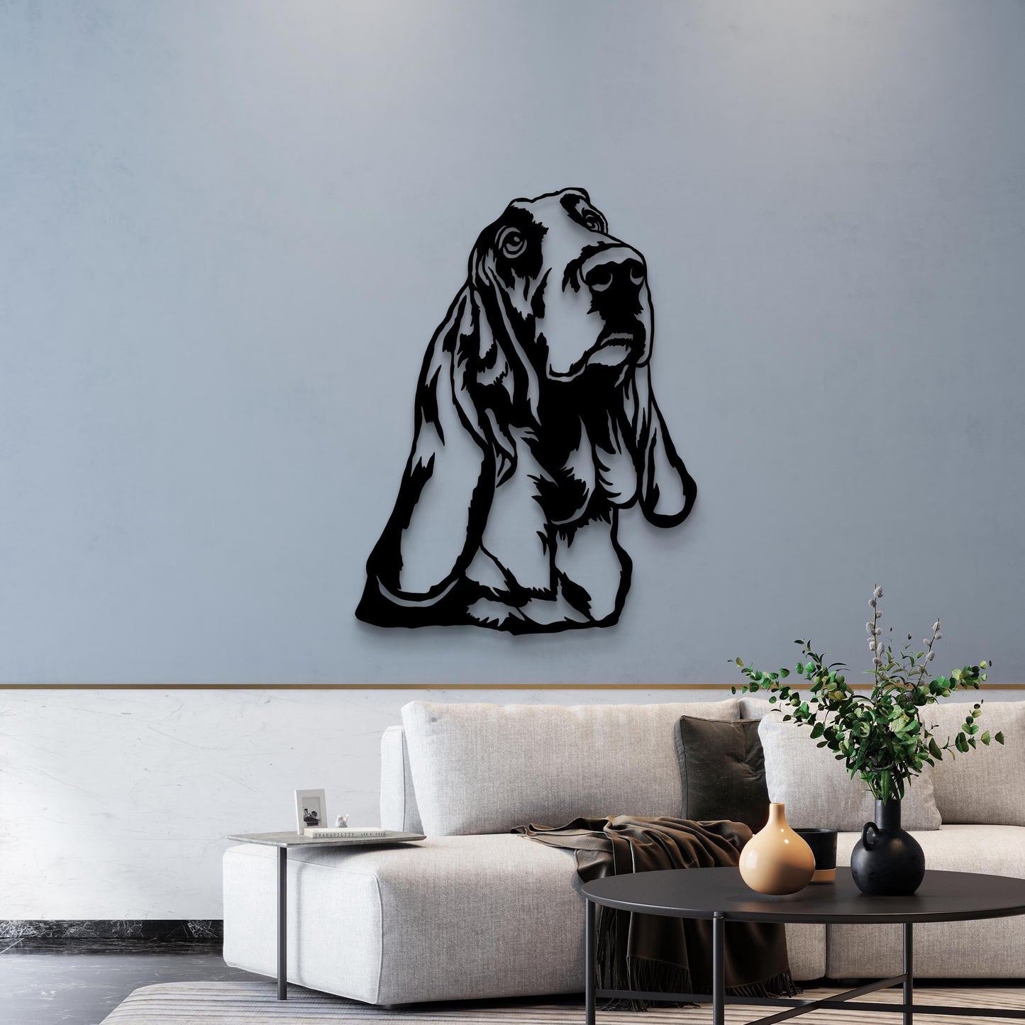 Basset Hound Metal Sign Silhouette