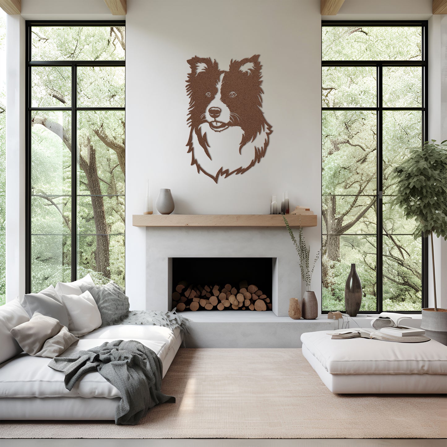 Border Collie Metal Sign Silhouette