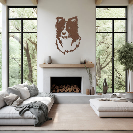 Border Collie Metal Sign Silhouette